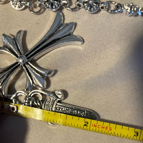 Chrome Hearts Silver Chain For Belt Loops Chain Wallet Gothic Cross & Dagger - Picture 6 of 7
